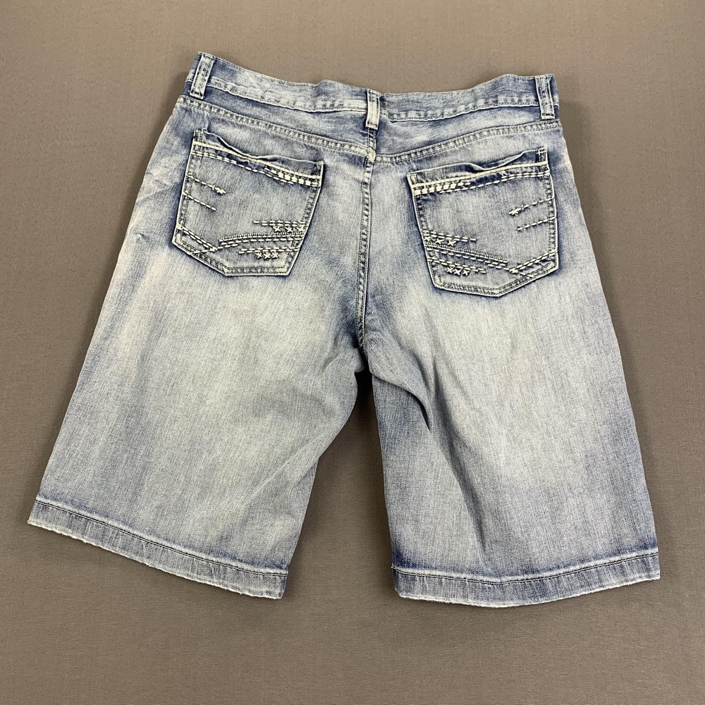 Helix Shorts Mens 36 Denim Bermuda Y2K Baggy Embriodered Pockets Outdoor Casual